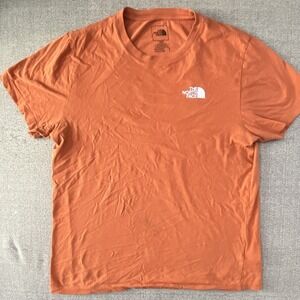 The North Face Orange Graphic Logo Men's Jersey Cotton T-Shirt Size M